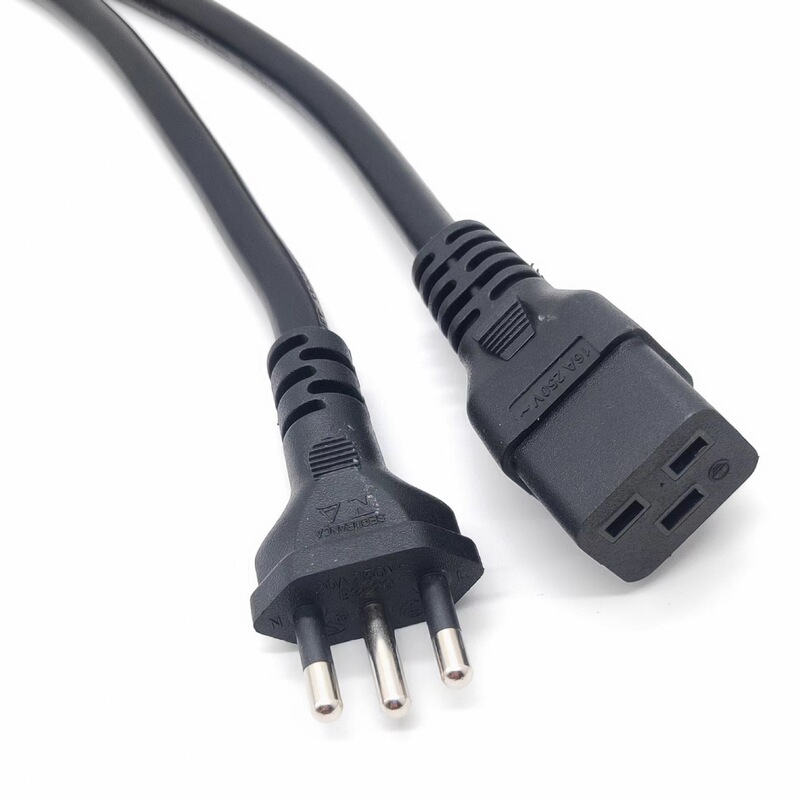 Supply of Brazilian plug power cords, Brazilian power cord plugs and sockets, Brazilian plug to C19 connector