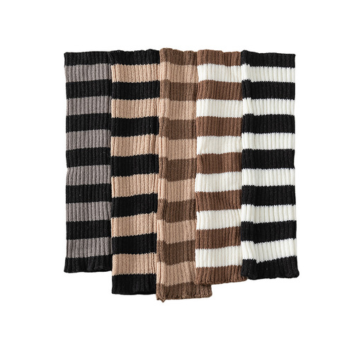Striped knitted color-blocked socks for women in spring and autumn, American hottie piles of long leg covers y2k Japanese style warm calf socks