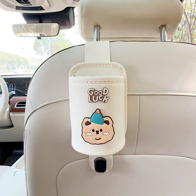 Hook for Women, Car cup holder/beverage holder - off-white-leather-water-cup-holder-with-hook-bear