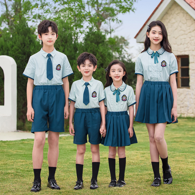 小學生校服英倫風套裝班服夏裝幼兒園園服夏季畢業照拍照表演服裝