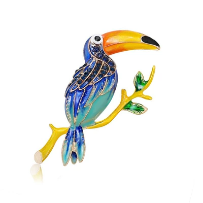 enamel glazed parrot pin wholesale, Yaxa sancaqları