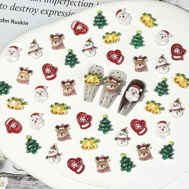 New Christmas Cartoon Nail Art Accessories Wholesale Cute Elk Snowman Bell Resin Accessories Nail Decorations New Christmas Cartoon Nail Art Accessories Wholesale Cute Elk Snowman Bell Resin Accessories Nail Decorations