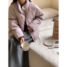 超短款羽绒服女2025年轻漂亮韩版流行时尚立领简约冬季潮宽松休闲