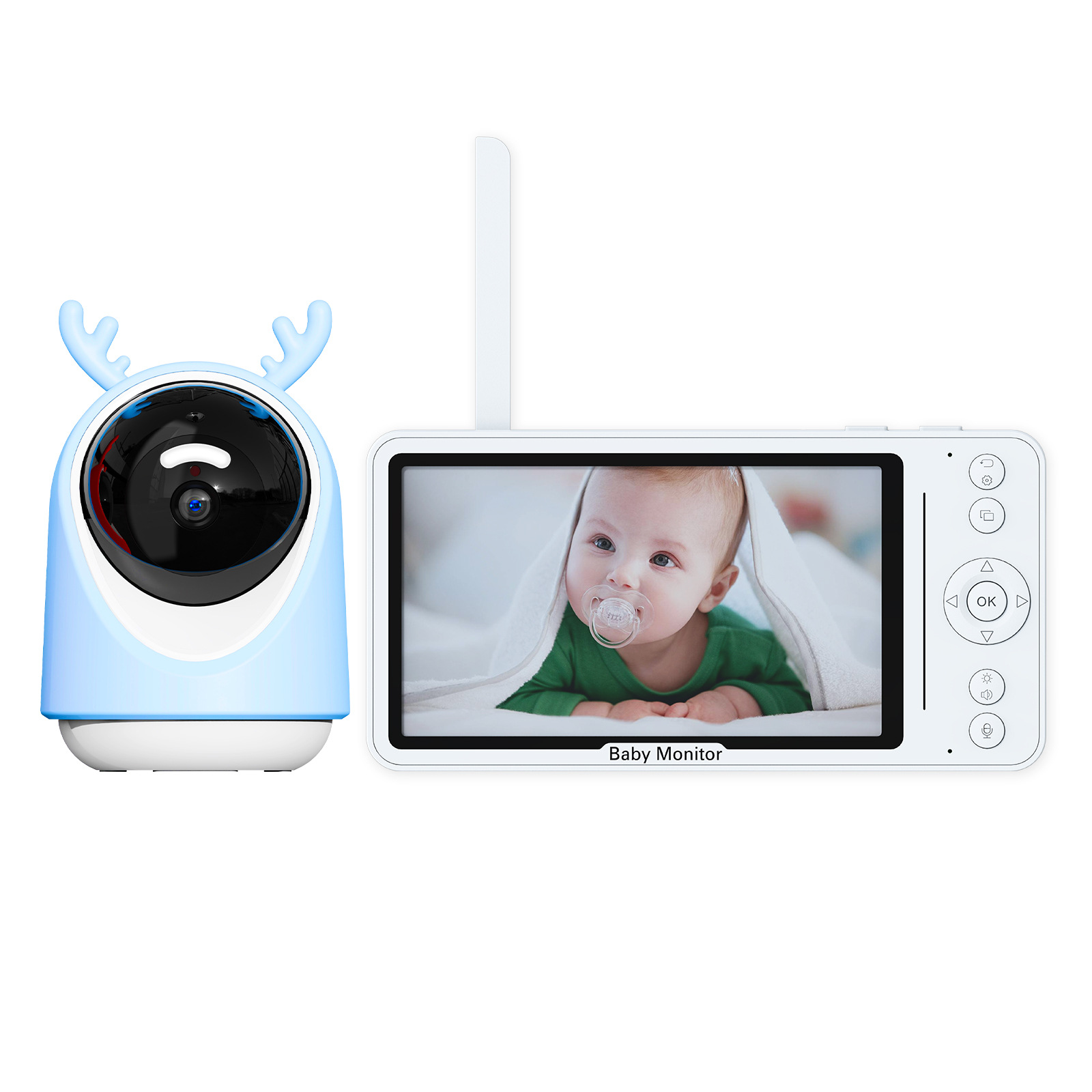 Monitor Inteligente para Bebés de 5 Pulgadas con Cámara FHD, con Función de Giro e Inclinación y Kit de Monitoreo de Pantalla, para Cuidado Infantil