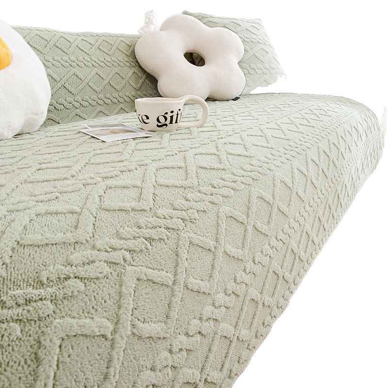 Couch de sofá de aire crema para una sola persona cubierta de cubierta completa cubierta de sofá de alta calidad en un solo color grueso cubierta de sofá elástica cubierta de sofá