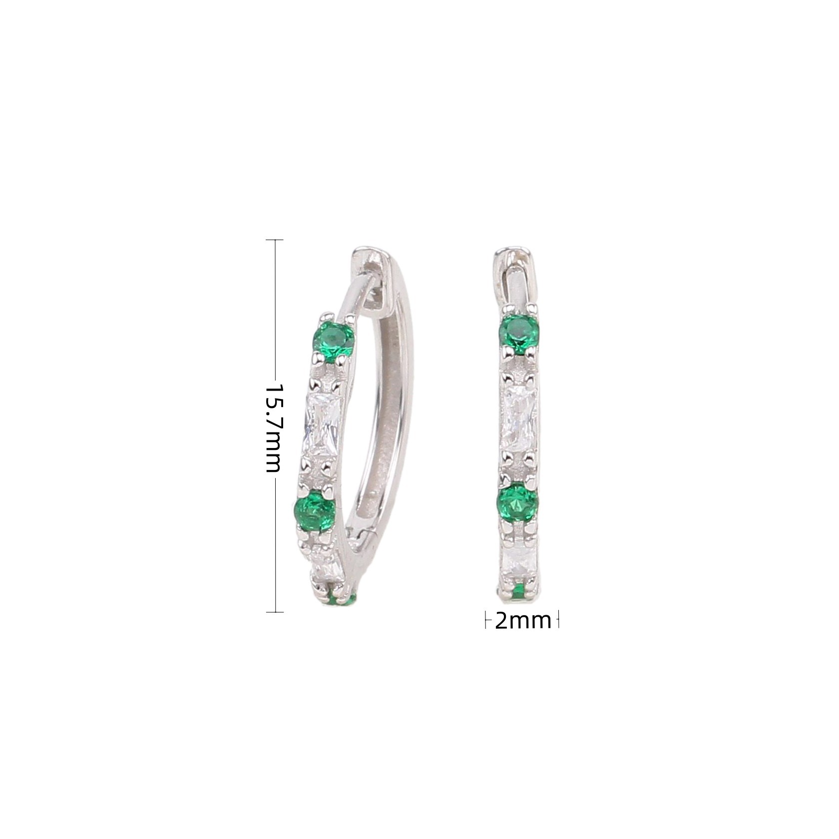 Electroplating Gold Plating Process 925 Sterling Silver Ear Needle Material 1 Pair 925 Sterling Silver Zircon Round Earrings