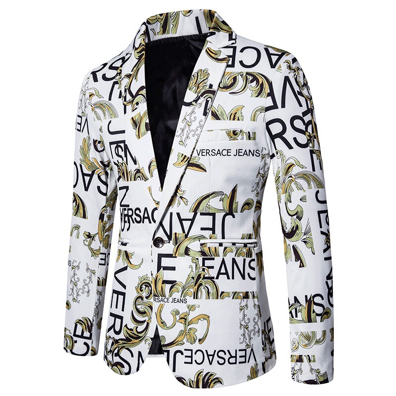 Foreign Trade Flower Suit Men's Personality Trendy Fashion Slim-fit Floral Suit Social Hairdresser Small Suit Jacket