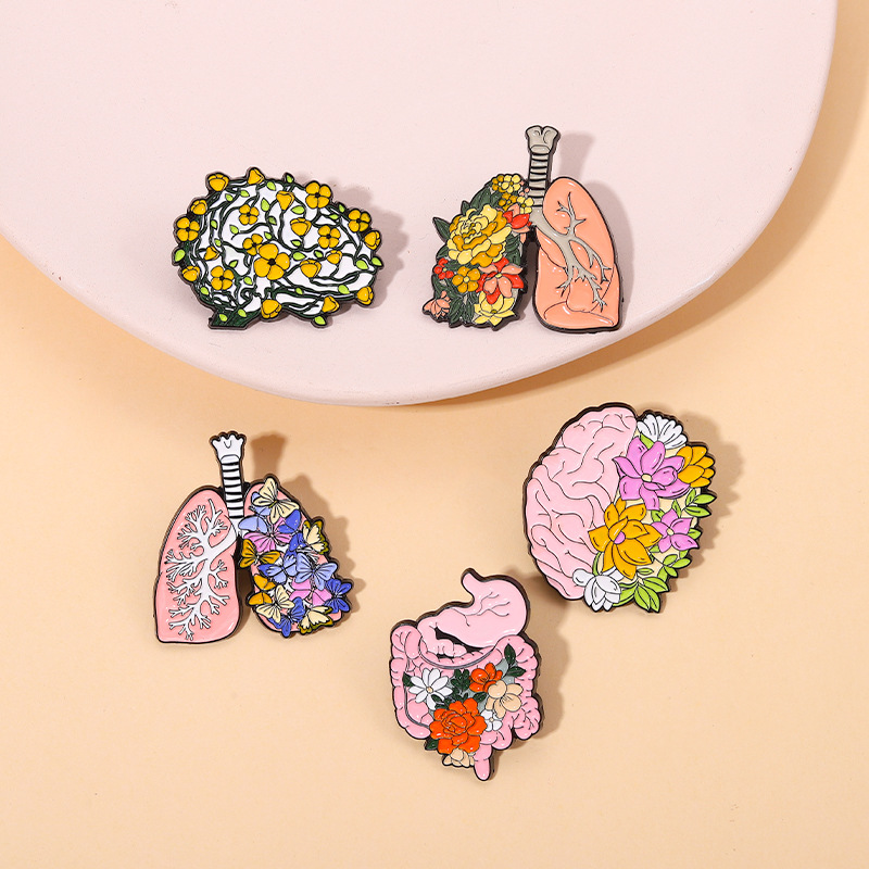 Brooches Classification Cartoon Style Pin Organ Flower Alloy Stoving Varnish Unisex Brooches