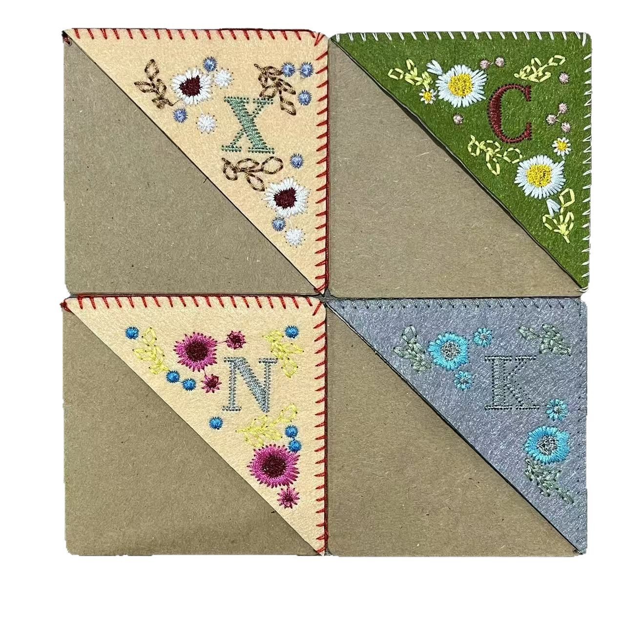 Four Seasons bordado hecho a mano marcador personalizado bordado cornerbookmark