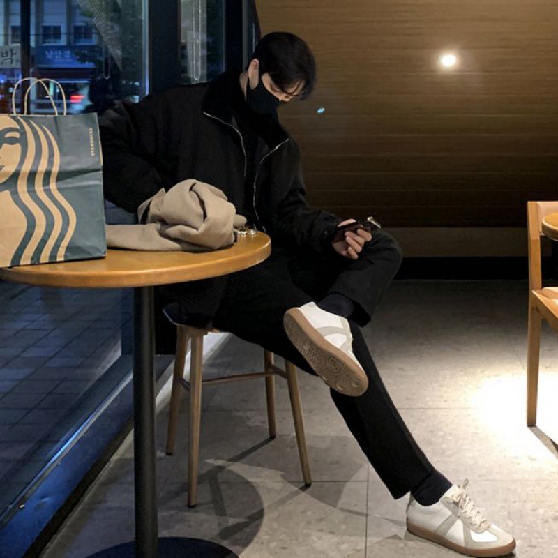 MYQ japonés retro solapa abrigo de algodón acolchado Chaqueta de algodón acolchado de invierno de los Hombres estilo coreano chaqueta suelta de algodón acolchado