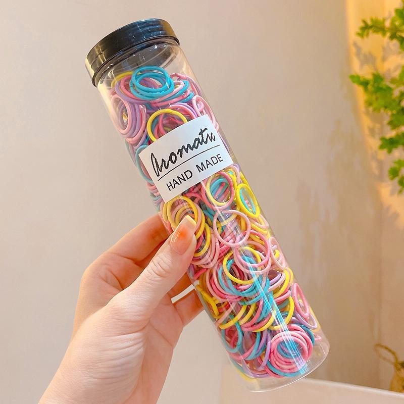 Cuerdas de cabeza de color para mujeres negras coreanas para niños espesar banda de goma desechable toque de cabello para atar el cabello no daña el cabello image 106