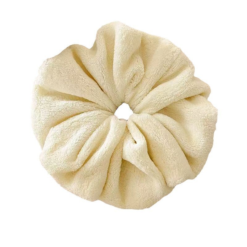 超大毛巾发圈干发大肠发圈女气质简约秋冬丸子头枕头毛绒头绳头饰|undefined