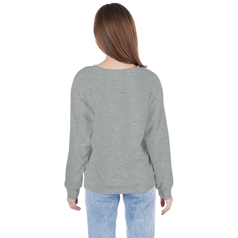 Felpa con cappuccio a maniche lunghe con scollo tondo autunnale, tinta unita, da donna, maglione di lana_voghion.com