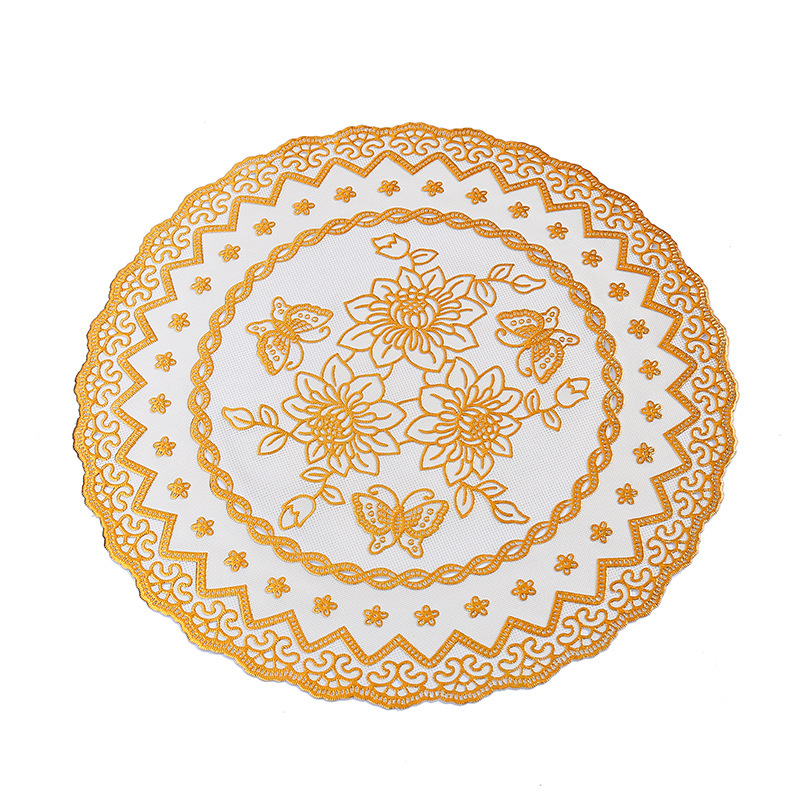 Posavasos de PVC transfronterizos, almohadilla de aislamiento redondo de bronceado europeo, almohadilla de mesa cuadrada, almohadilla desechable para el hogar, almohadilla para cilindro de cenizas