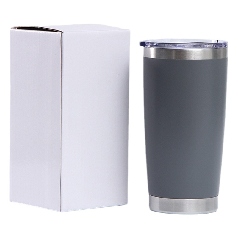 Transfronterizo 20oz taza de coche 304 de acero inoxidable de pulverización de plástico de doble capa de vacío coche helado taza bebida cerveza taza de vacío