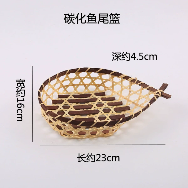 T^Handmade bamboo weaving products Bamboo weaving products Creative decoration Home dustpan tray Household small bamboo tray round
