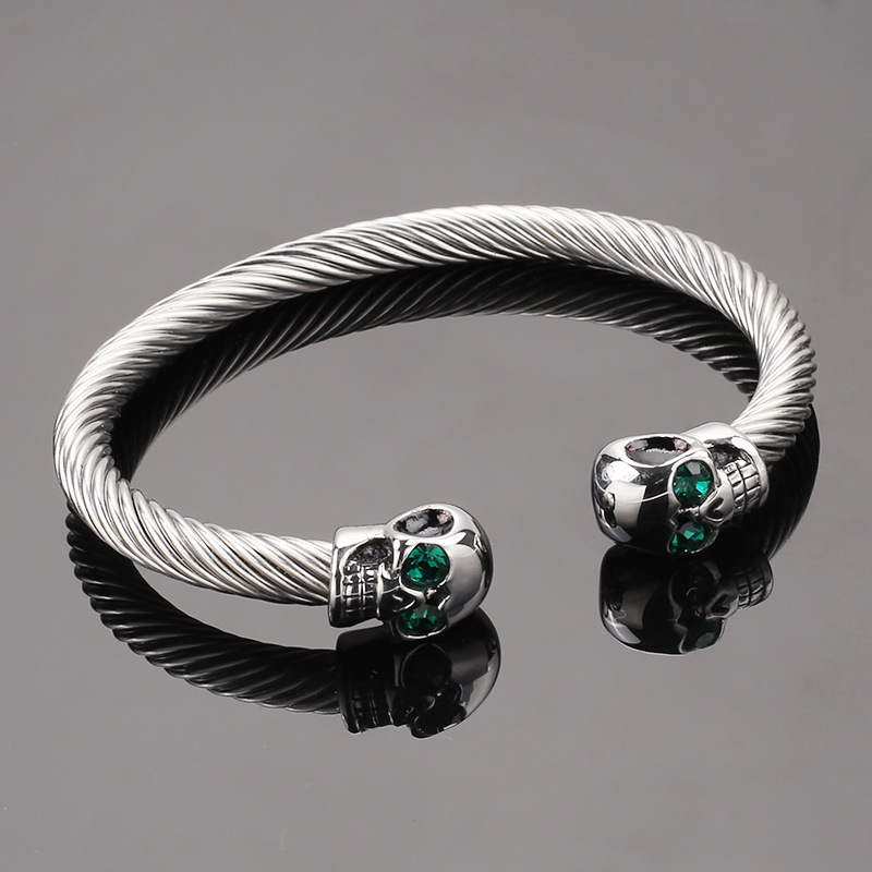 Punk Skull Stainless Steel Plating Bangle