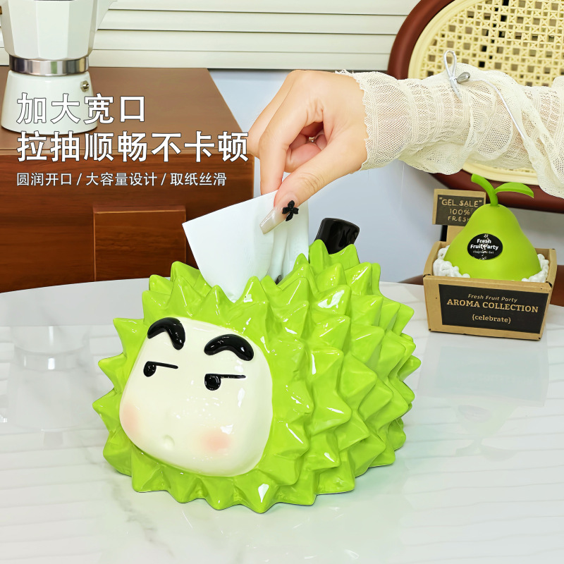 可爱蜡笔小新纸巾盒客厅装饰摆件家用创意卡通陶瓷抽纸盒生日礼物|undefined