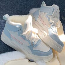 春夏新款女鞋加绒棉鞋高帮鞋学生休闲鞋潮百搭小白鞋女运动鞋