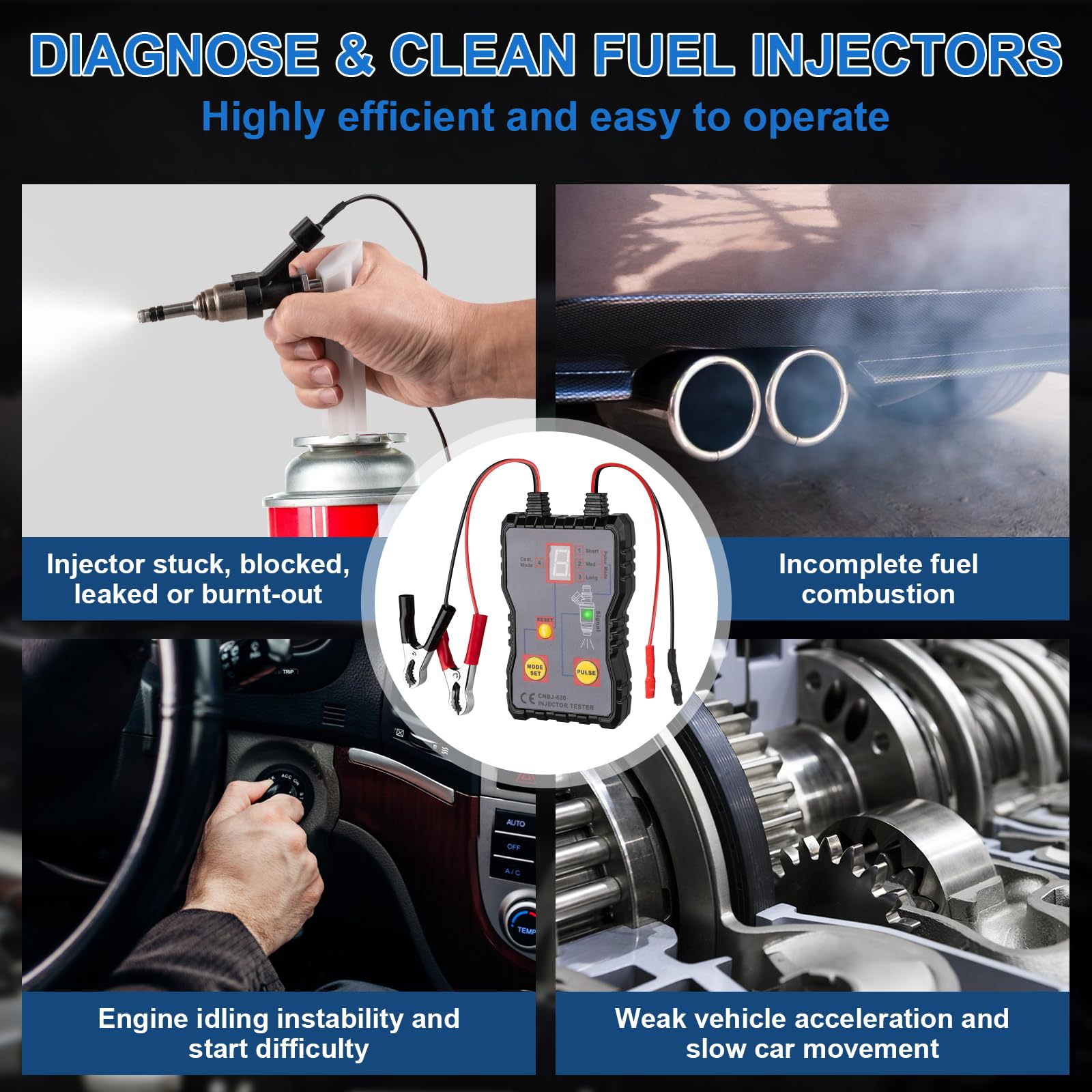 Car fuel injector tester, testing tool, cleaning tool, car repair tool, hot-selling in cross-border foreign trade