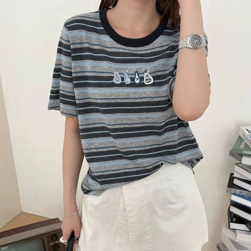 Korean-Style Loose Thin Horizontal Knit Versatile Cardigan Short One-Line Collar Floral Pattern Knitwear for Women