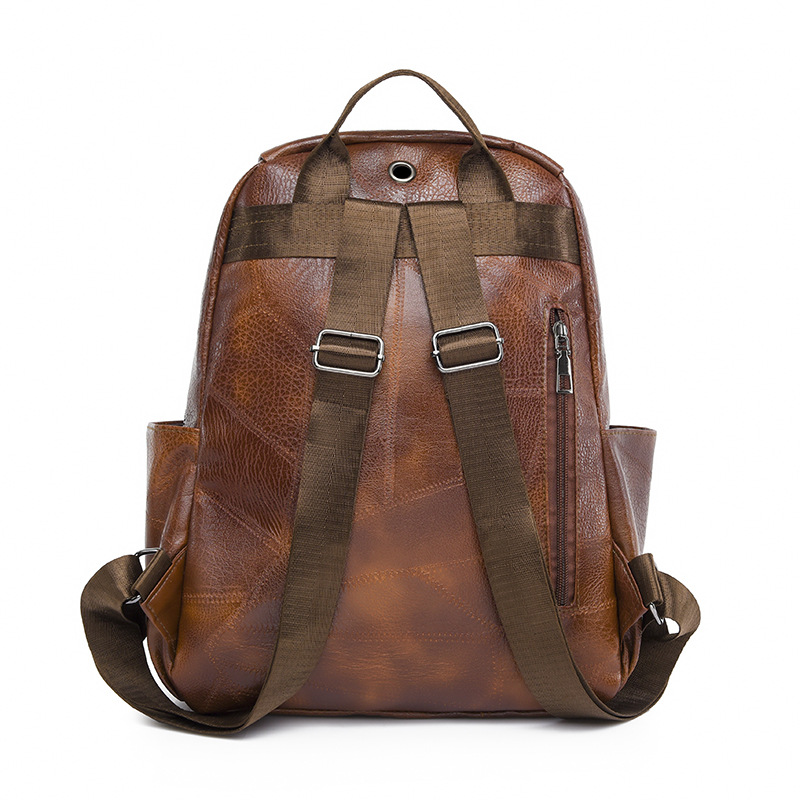 Comercio exterior al por mayor 2023 nuevo estilo casual señoras PU mochila de viaje al aire libre retro de moda mochila escolar de estudiante