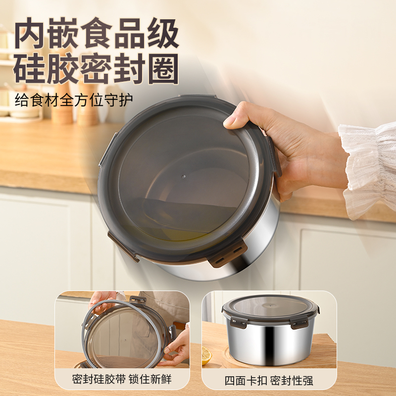 304不锈钢保鲜盒316可微波炉明加热圆形密封可冷冻上班便携带饭盒|undefined