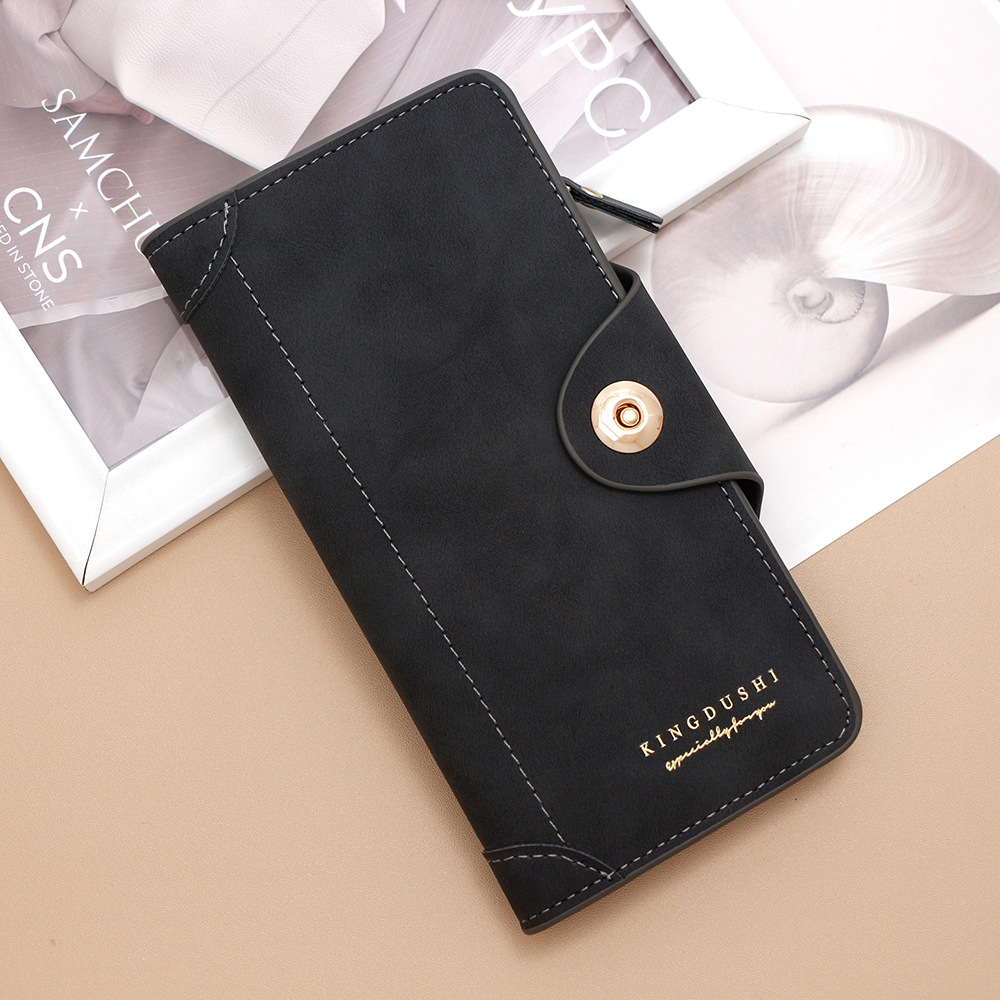 Nuevo tipo de cartera larga para hombres simple multifuncional estilo europeo y americano cartera de hebilla magnética para hombres bolso de mano multi-tarjeta