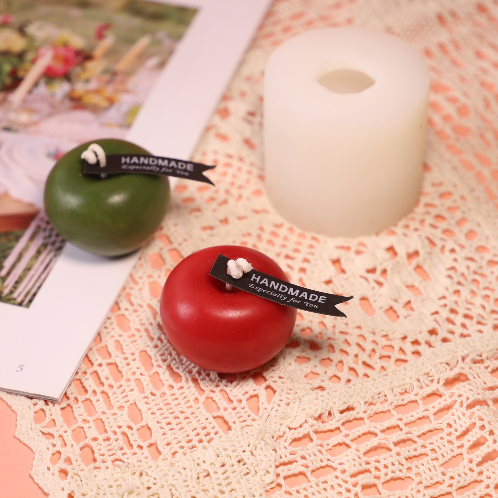 Christmas Aromatherapy Candle Apple Mold Baking Chocolate Birthday Gift Fragrance Accompanying Gift Fruit Silicone Mold