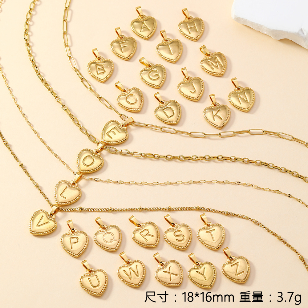 Joyas de tendencia transfronterizas acero inoxidable fundición estereoscópica titanio acero amor colgante 26 letras DIY accesorios de collar de pulsera