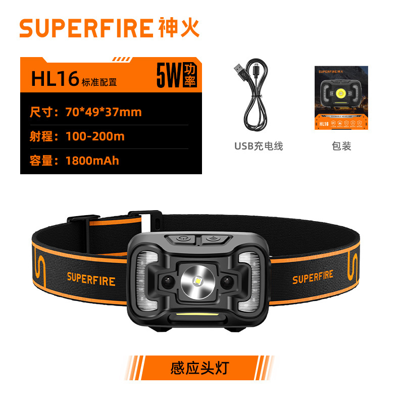 Linterna frontal Shenhuo, luz fuerte, de largo alcance, montada en casco de seguridad, lámpara de minero LED recargable, a prueba de inundaciones, para exteriores, linterna frontal de emergencia, venta al por mayor.