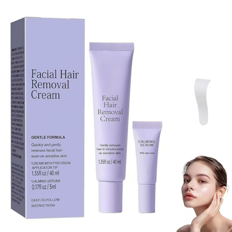 TK爆款跨境HairRemoval Cream面部脱毛套装+精华面部保湿补水护理|undefined