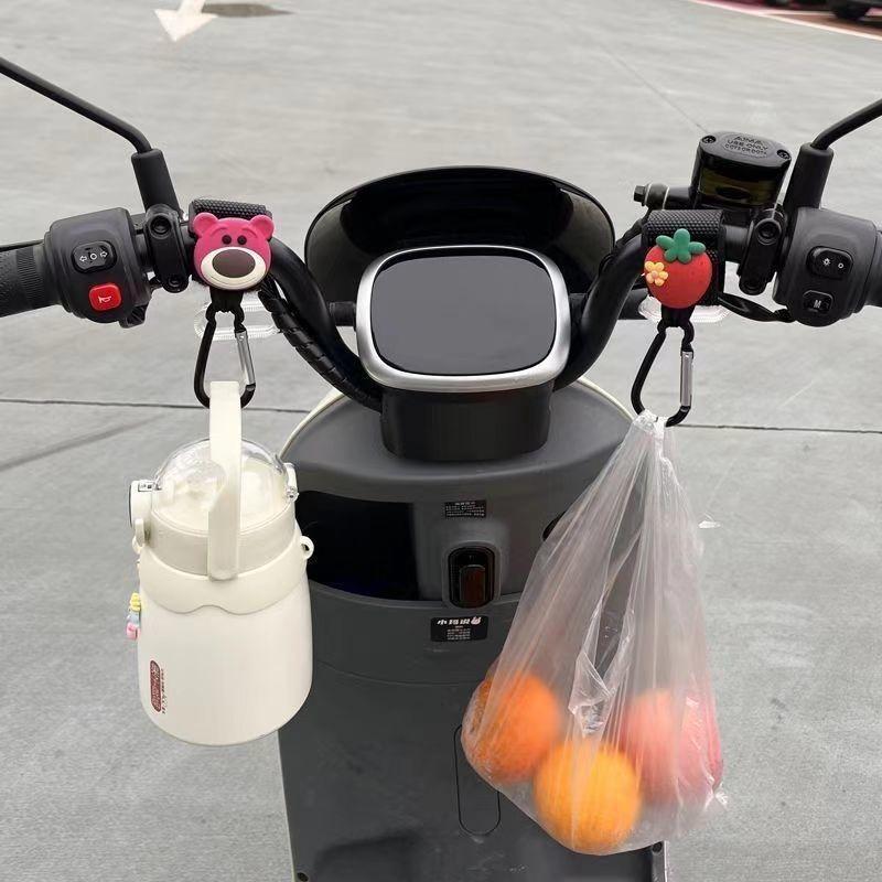 電気自動車フックロックフロントユニバーサルパンチフリーかわいい漫画多機能自転車バッグ重量フック|undefined