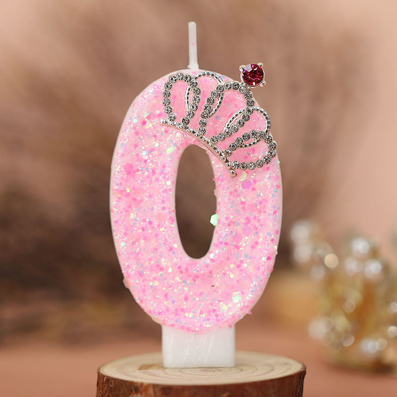 Corona digital rosa vela de cumpleaños mercancía transfronteriza temu amazon shein pastel decoración vela creativa