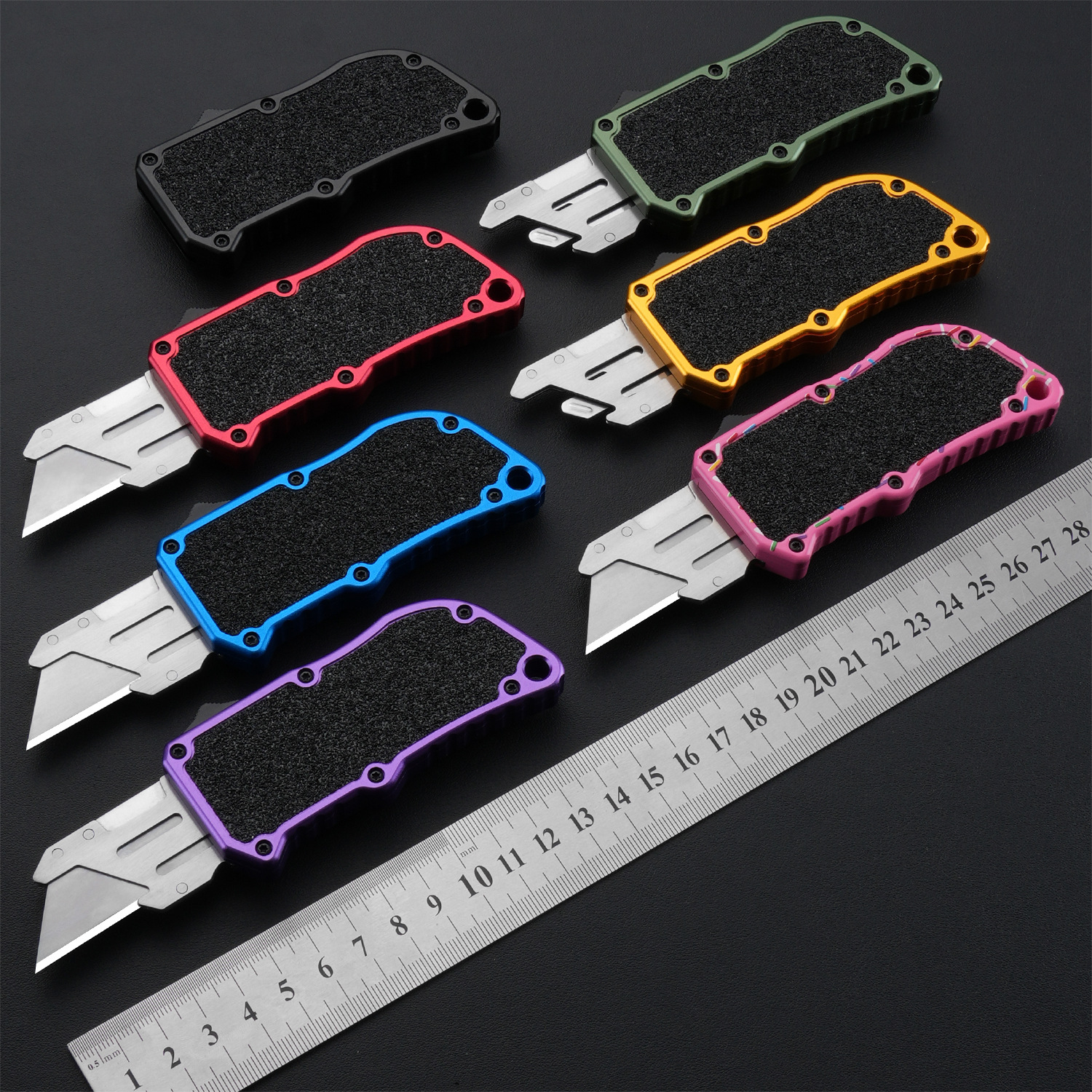 跨境厂家供应合金户外折刀直出刀航空铝创意小刀刀片可拆卸防身刀