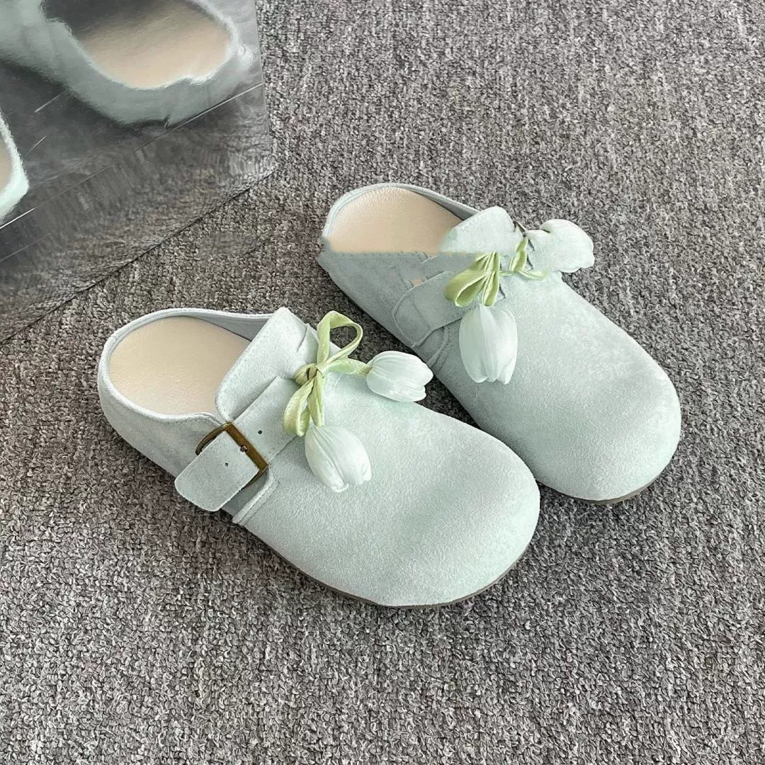 Новые стильные универсальные туфли-мюли с юбкой, популярные среди женщин, новые летние слипоны Birkenstock 2025 года.