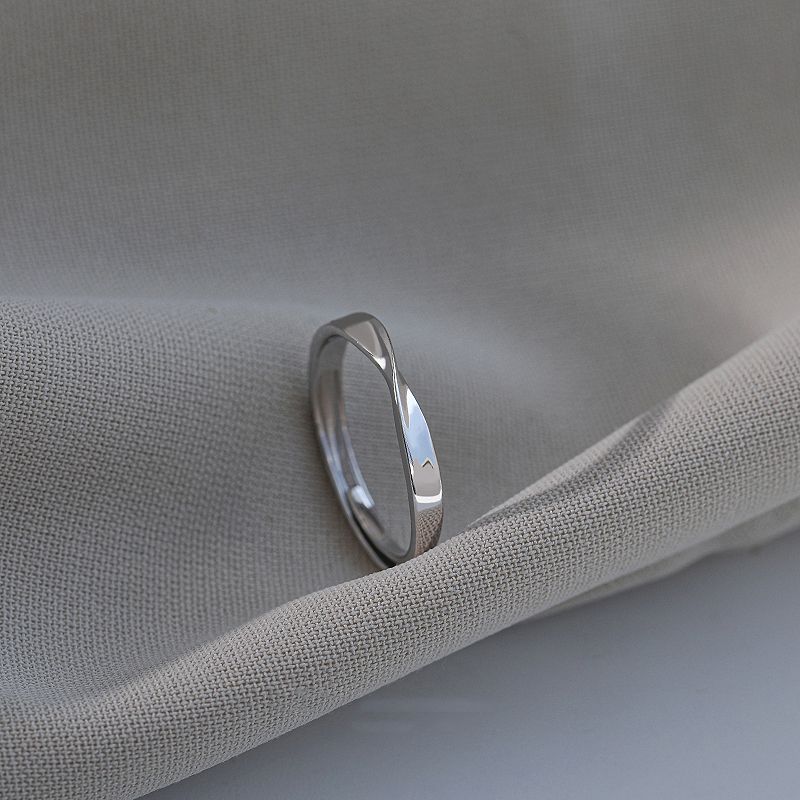 S925 Sterling Silver Möbius Ring For Women Open Adjustable Band_voghion.com