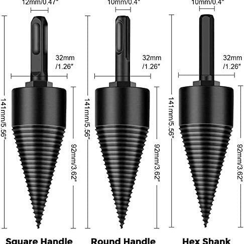 Firewood splitting drill bit 32mm firewood splitting drill Hand electric drill Electric hammer drill Impact drill Woodworking drill bit with three handles to split firewood