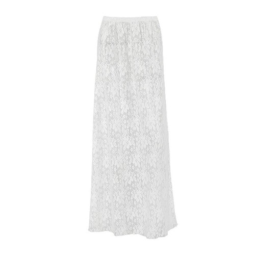 Summer Sexy Sheer Lace Relaxed Comfort Semi-Body Skirt European and American New Style Simple Commuting Women's Can Be Wholesaled