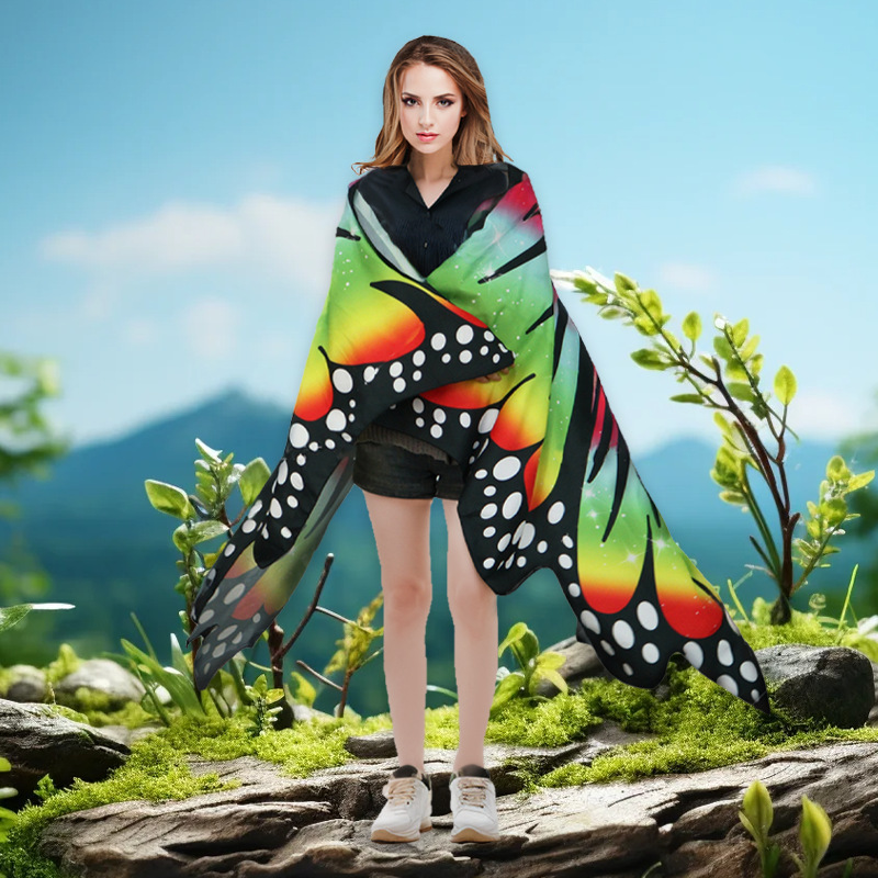 Color de todo el cuerpo COS show de baile rayas alas mantel lazos mantel in viento rojo en línea el mismo props de fotografía