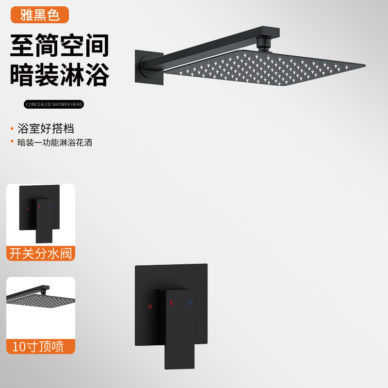 Ducha negra de un solo chorro