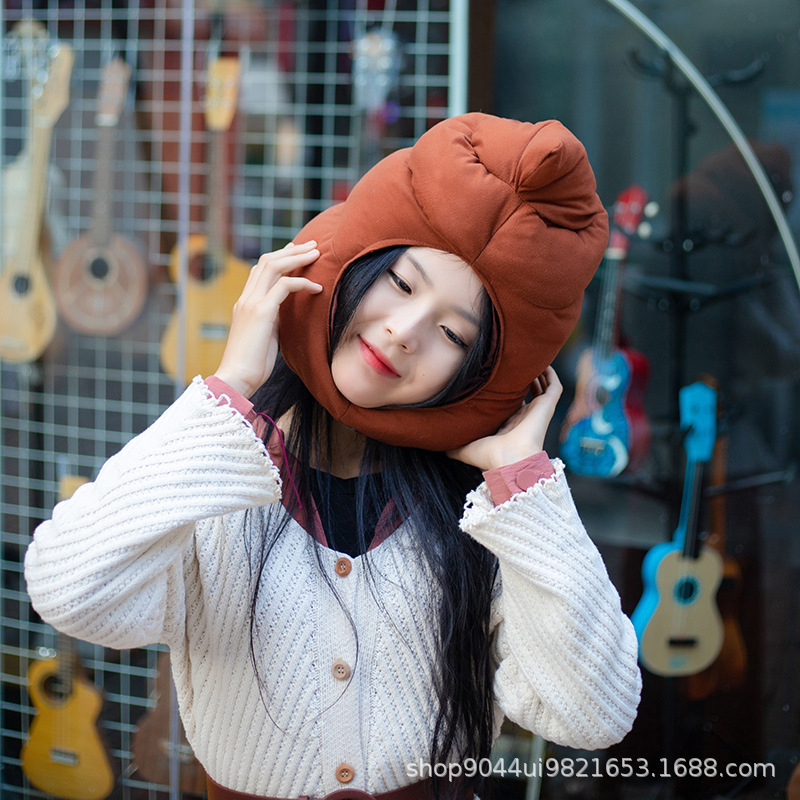 Japonés de dibujos animados divertido venta lindo ins taburete sombrero cabeza cubierta felpa Internet celebridad TikTok foto selfie apoyos