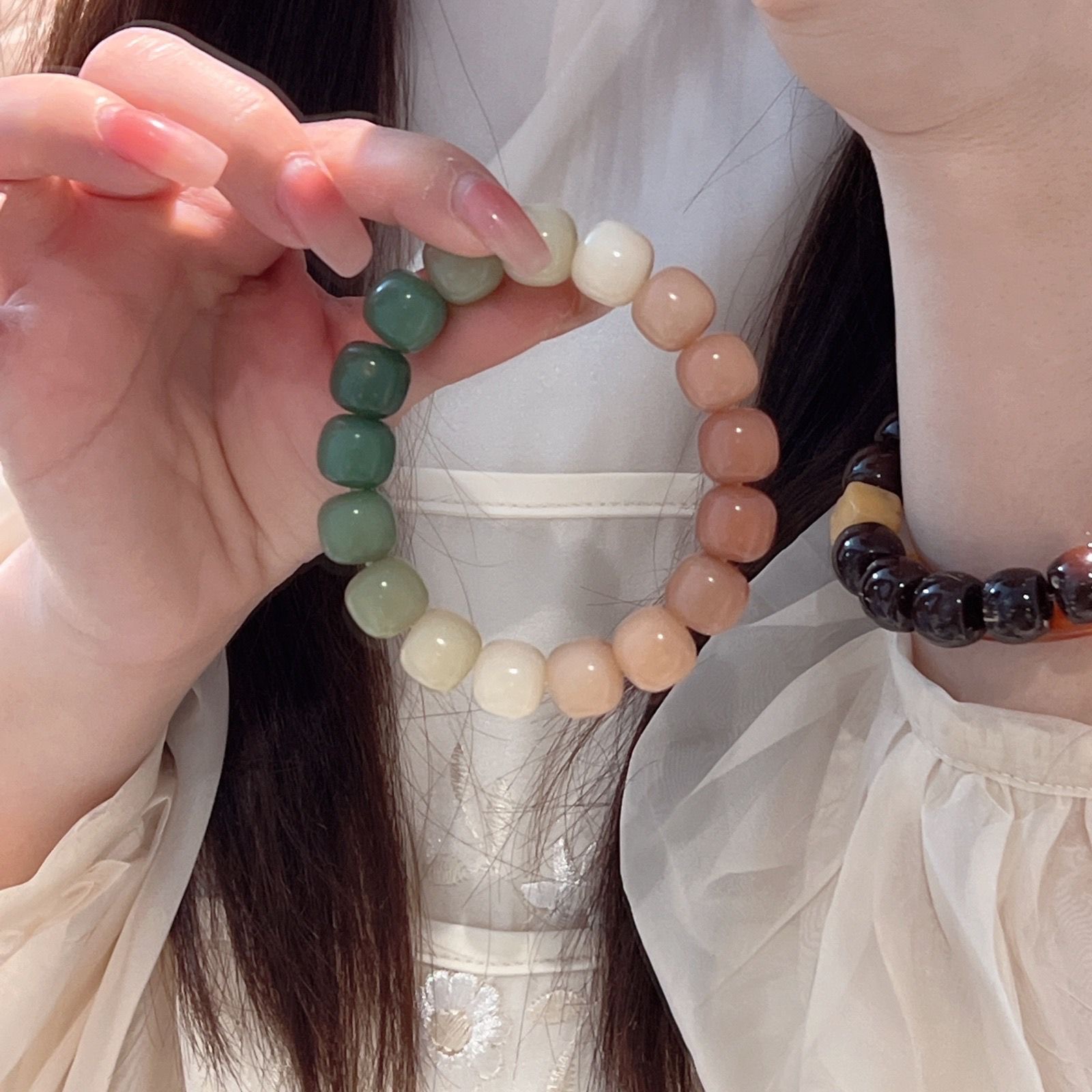 13mm 배럴 비드 복숭아 우롱 차