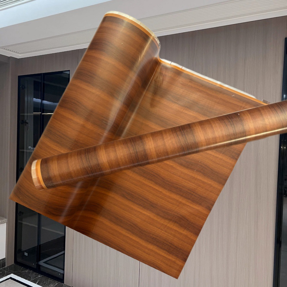 暖棕精细纹理热转印烫金膜 适用于 PS/PVC 墙板塑料基材厂家直销