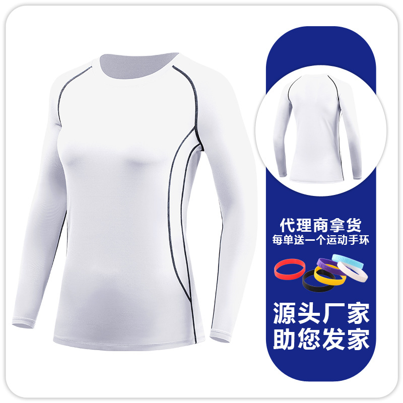 Camiseta Deportiva de Manga Larga para Mujer F8021 Seda de Leche Secado Rápido para Yoga y Running