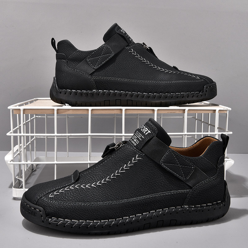 Herren Leder Chukka Boots Handgenähte Freizeitstiefel Outdoor_voghion.com