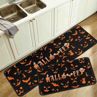 Cross-border Halloween Kitchen Scary Wear-resistant Water Absorbent Oil Absorbent Floor Mat Household Entry Door Carpet Bathroom Foot Mat