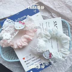 かわいい漫画レース kt 大腸ヘアバンド弓漫画かわいい女の子のヘッドバンド甘いポニーテールゴムバンドヘアアクセサリー
