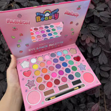 外贸跨境卡通图案41色俄罗斯热销眼影盘哑光珠光口红腮红多色彩妆