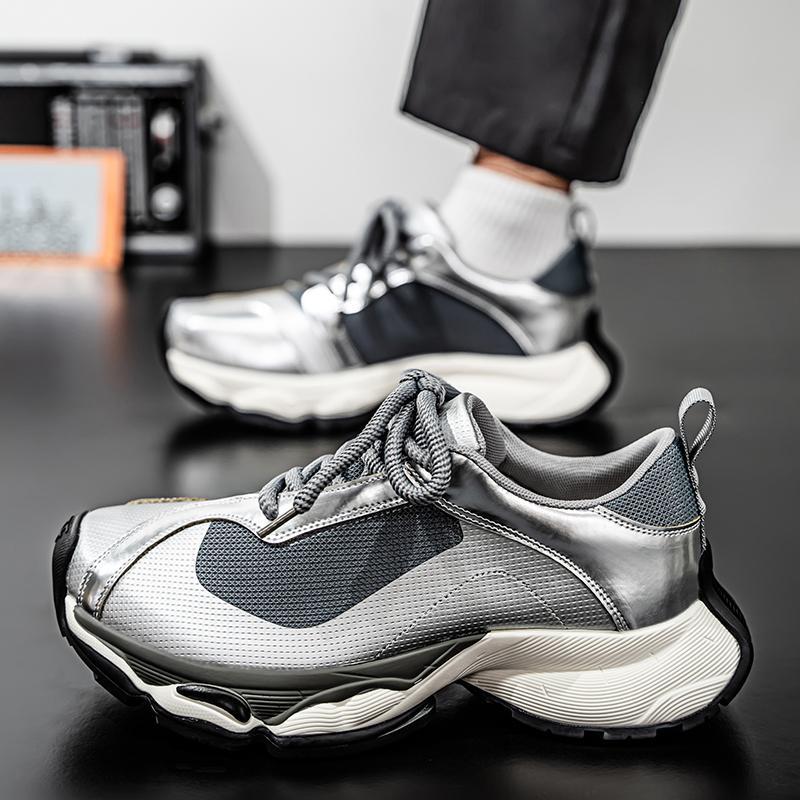 YH001 tendencia nuevo nicho de corte bajo suela gruesa malla transpirable zapatos deportivos casuales al por mayor zapatos de hombre